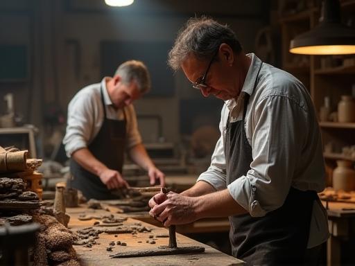Artisans working in Sakura Adornments workshop